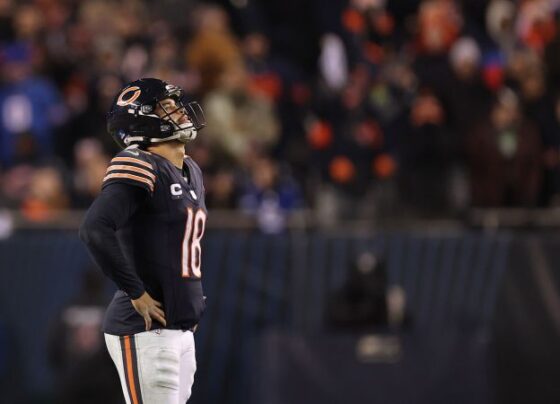 Fans packed Soldier Field to watch the Chicago Bears take on the Seattle Seahawks despite the rainy weather and chilly temperatures.