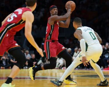 Riley (left) said trade talk surrounding Butler (right) had become a distraction for the team.