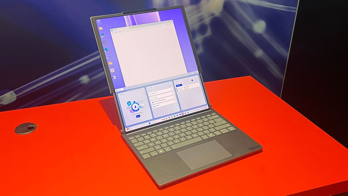 Lenovo unveils world’s first rollable display laptop, the ThinkBook Plus Gen 6 Rollable, at CES 2025