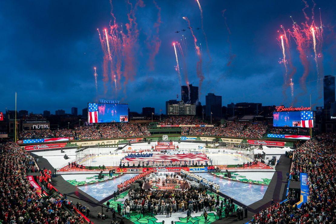 Iconic Wrigley Field hosted the NHL's Winter Classic between the St. Louis Blues and the Chicago Blackhawks on December 31.