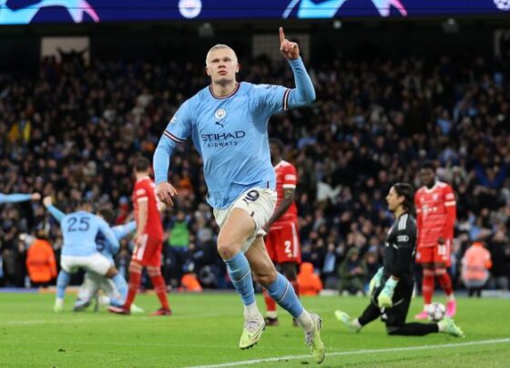 Haaland scores again West Ham earlier this month.