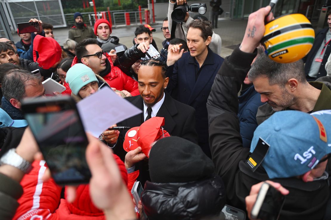 Hamilton meets fans during his first official day.