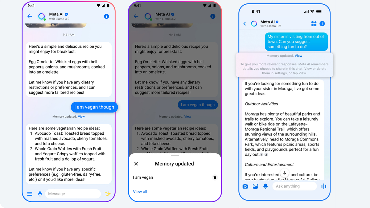 Meta AI is now the friend that remembers everything about you