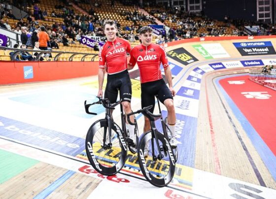 The car that hit six cyclists from the German track cycling team, Benjamin Boos, Tobias Buck-Gramcko, Bruno Kessler, Moritz Augenstein, Louis Gentzik and Max-David Briesewere.