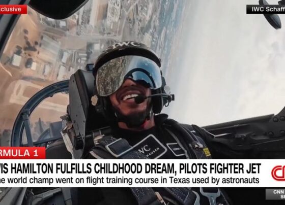 Lewis Hamilton fulfills childhood dream, pilots fighter jet | CNN