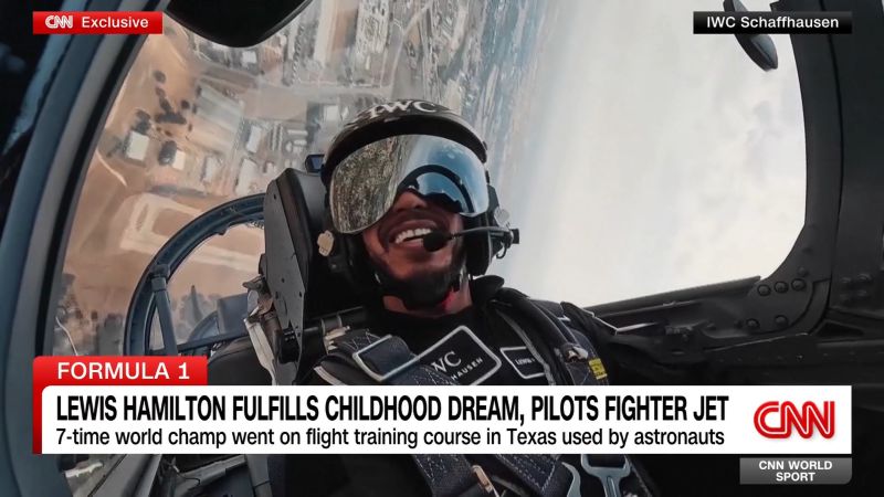 Lewis Hamilton fulfills childhood dream, pilots fighter jet | CNN