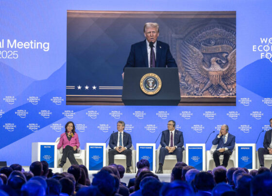 Trump speaks to Davos, as tariffs, DEI draw attentioin