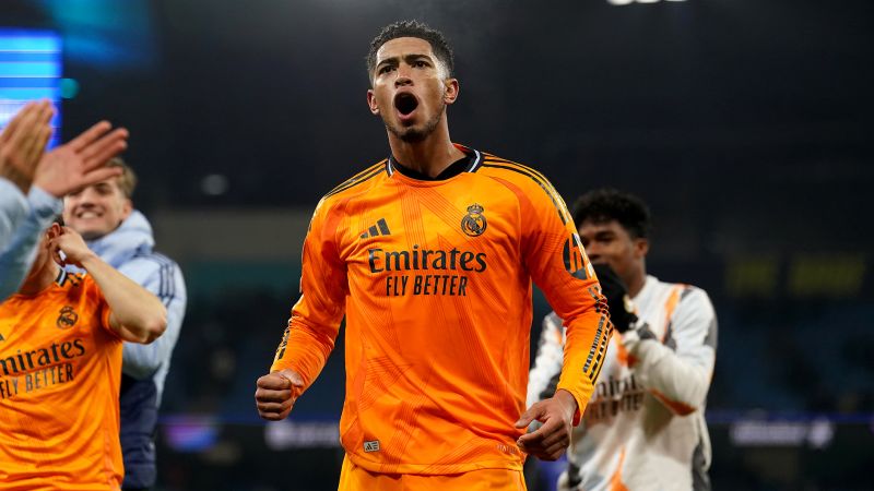 Last-gasp winner from Jude Bellingham gives Real Madrid advantage in Champions League playoff against Manchester City | CNN