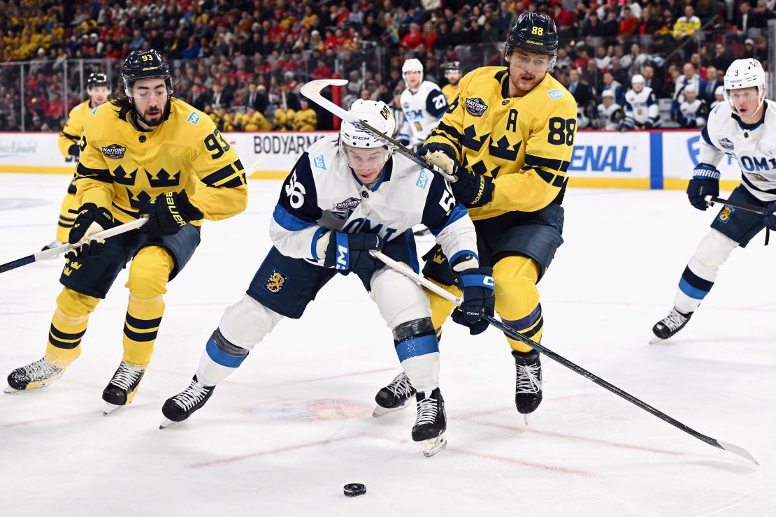 Finland got its first win of the 4 Nations Face-Off after a 4-3 win over Sweden in overtime Saturday.