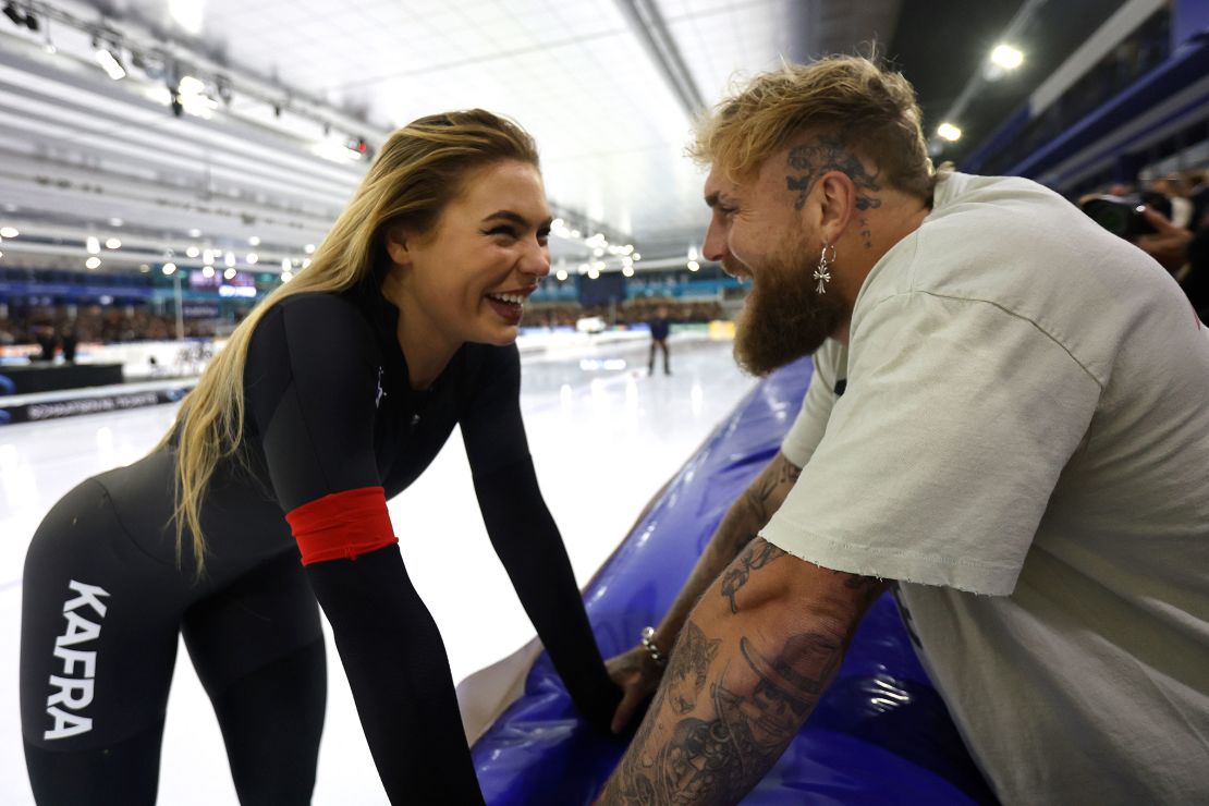 Paul and his girlfriend Jutta Leerdam, during the Daikin NK Allround & Sprint Ice Skating Dutch Championships in Heerenveen, Netherlands, on December 29.