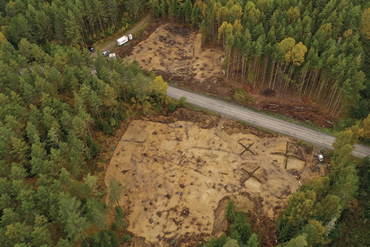 Excavations at the Svingerud site, west of Oslo, Norway.