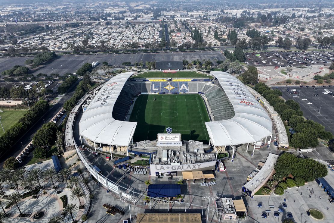 A general overall aerial view of Dignity Health Sports Park.