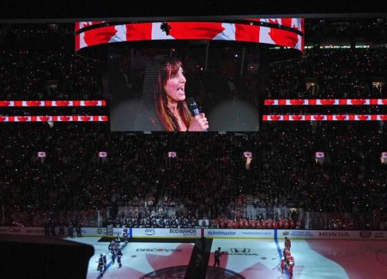 Singer Chantal Kreviazuk changes lyrics of Canadian anthem at hockey game to protest Trump’s 51st state remarks | CNN